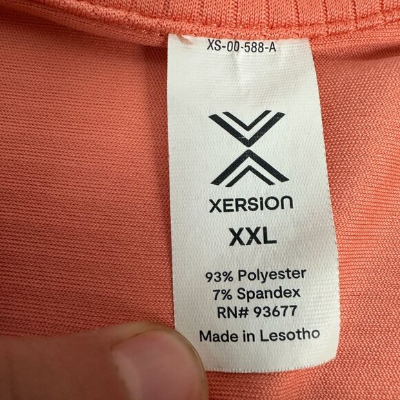 Xersion Womens Coral Ribbed Polo Shirt Size XXL Polyester Spandex Blend - Picture 3 of 5